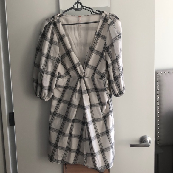 Free People Dresses & Skirts - Free People Grid Plaid Mini Dress - NWOT - Size 10